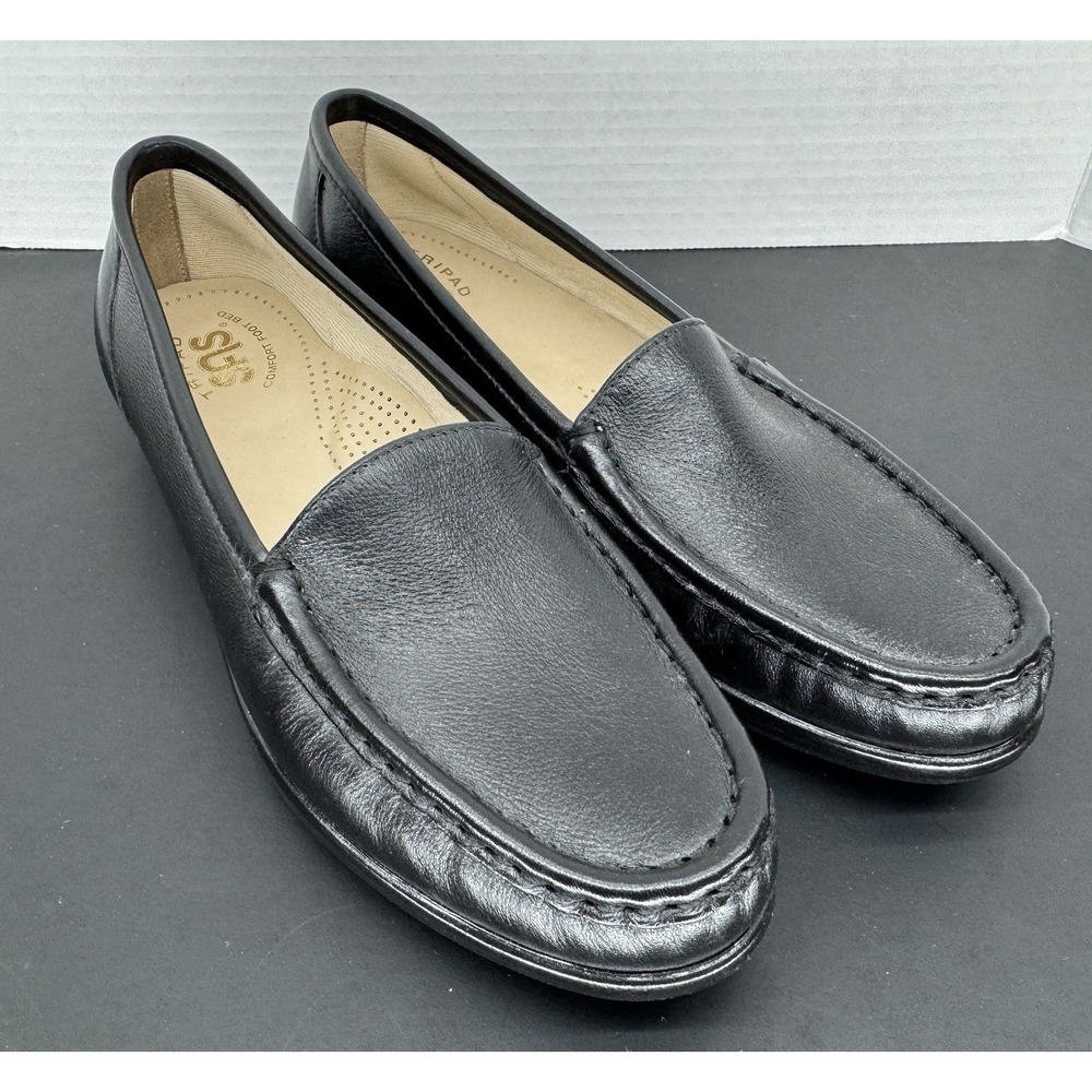 SAS 7N Simplify Black Tripad Comfort Slip On Loafers ~ 7 Narrow Womens Shoes USA - Picture 1 of 9